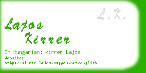 lajos kirrer business card